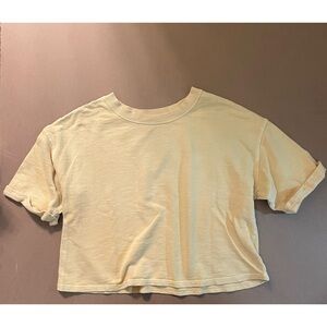 Old Navy  Yellow Cropped Short Sleeve Tee